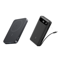 Anker Power Bank (20K, 87W, Built-In USB-C Cable) and Anker MagGo Pok (10K, Slim)