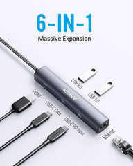 Refurbished Anker 543 USB-C Hub (6-in-1, Slim)