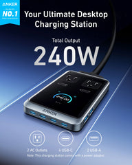 Anker Prime Charging Station (8-in-1, 240W) and USB-C to USB-C Cable (6 ft, 240W )
