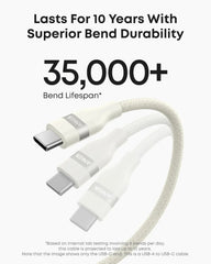 Anker USB-A to USB-C Cable (3 ft, Upcycled-Braided)(2-Pack)