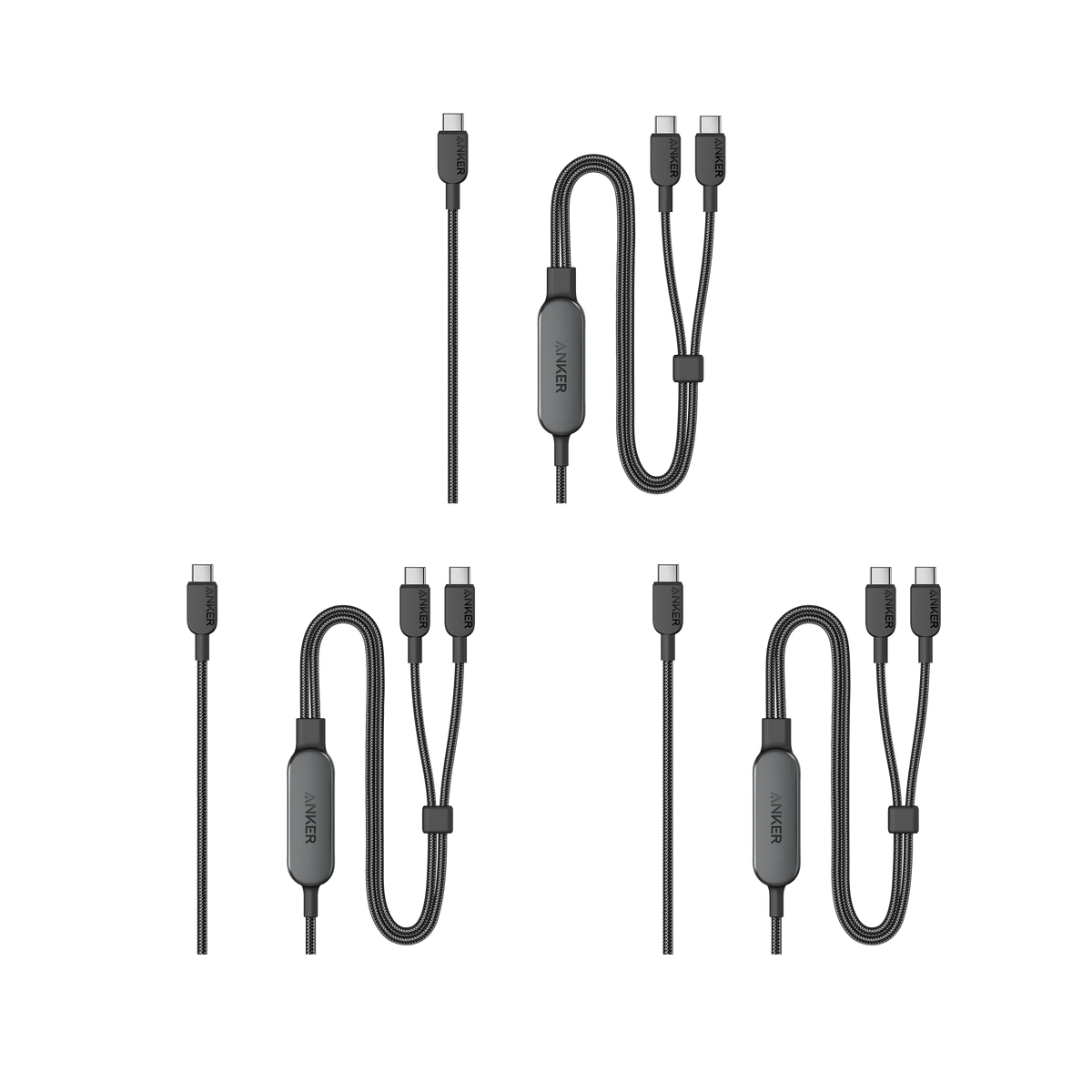 Anker 140W 2-in-1 USB-C to USB-C Cable, 3-pack