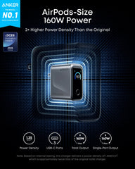 Refurbished Anker Prime Charger (160W, 3 Ports, Smart Display)