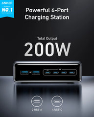 Anker Prime Charger (200W, 6 Ports, GaN) WM